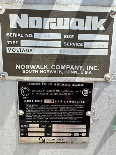 Used CNG Compressor - Norwalk NQSV3-15 230/460/3 30hp motor 15 - 3600 psi @ 50 scfm