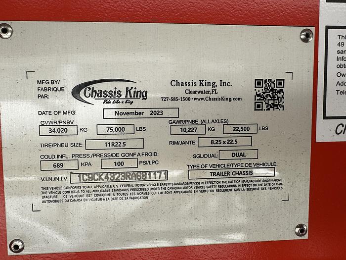 Used Brand NEW - Helium Tube Skid - 160,000 SCF at 3161 PSI. 40ft trailer with 34K GVWR 