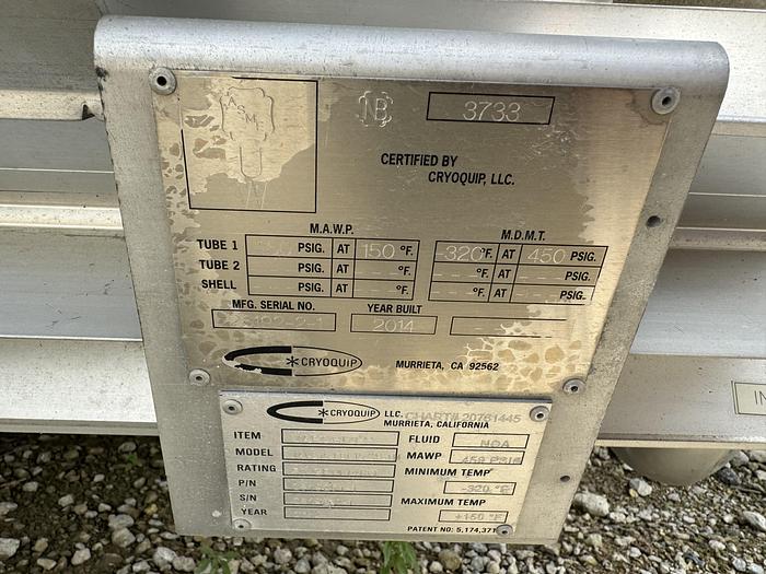 Used Cryogenic Tank  3,000 Gallon LNG Service