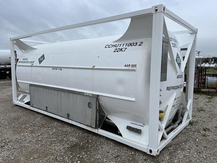 Refurbished Liquid Argon ISO Container. 150 psi Water Capacity 20155 Liters, Payload 229.9 KG