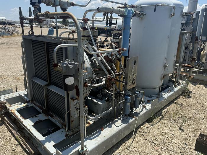 Used 1998 Sulzer CNG Compressor C3 209 GPE, Inlet 87 to 4500 psi @ 31 scfm Engine Drive