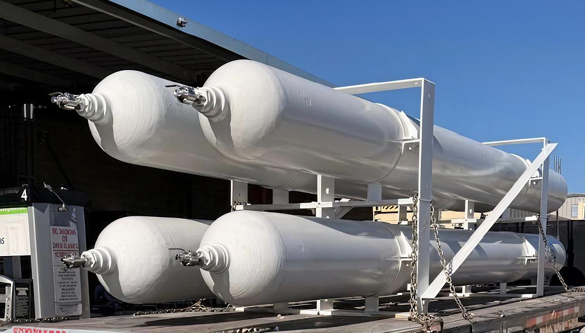 Used ASME 4-Tube Gas Storage Skid 5500 PSI CPI 136 Cu Ft High Pressure Storage System