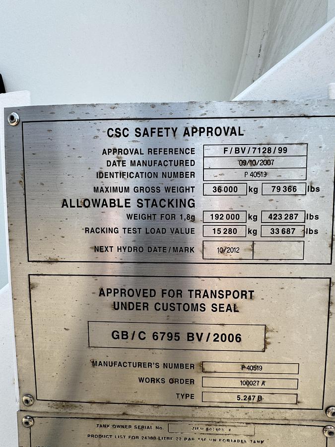 Used GasCon 24300 Liter Gas Tank