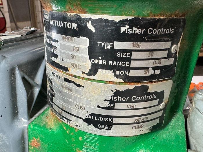Used Fisher Controls Type 1052/V100 Pneumatic Actuator Valve | Size 20 | CL150