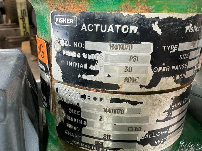 Used Fisher Controls Type 1052/V100 Pneumatic Actuator Valve | Size 20 | CL150