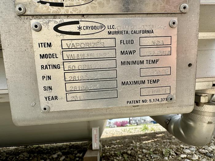 Used Cryogenic Tank  3,000 Gallon LNG Service