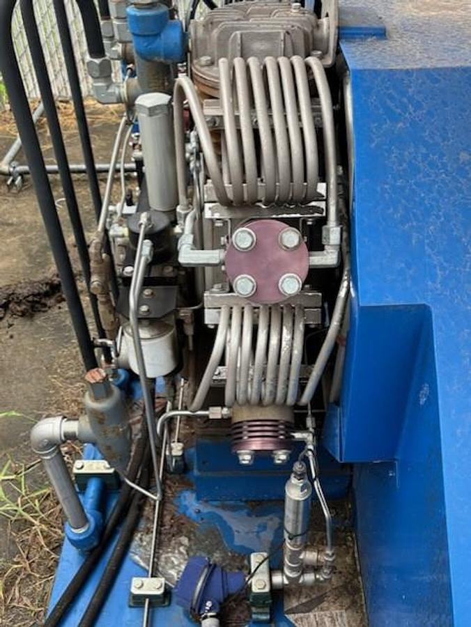 Used CNG Fill Station with Kimary WR 1750 OP 3.5 Regulator – Skid Mounted Reciprocating Gas Compressor