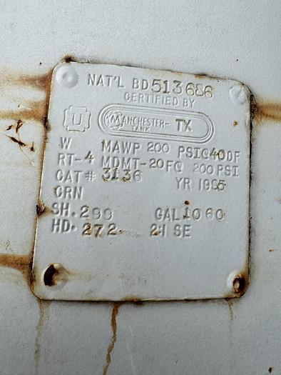 Used Manchester - IN 1060 Gallon Air Tank