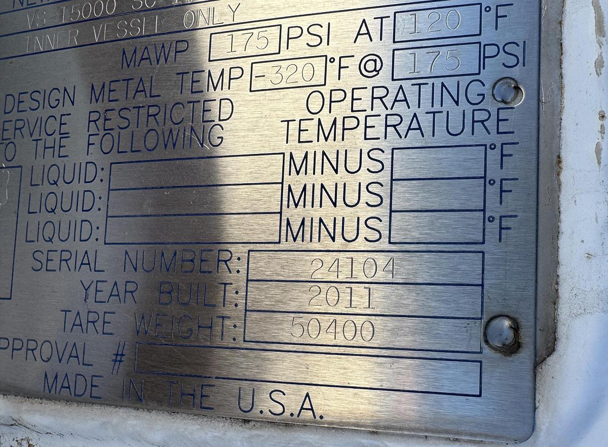 Used Chart Vertical LNG Storage Tank – 15,000 Gallon 175 PSI – ASME/NFPA 52 Ready to go