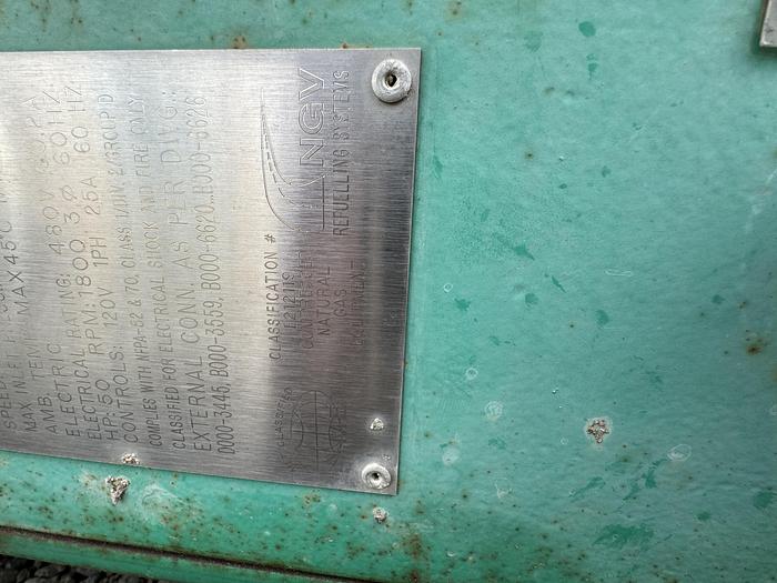 Used 2003 Greenfield / Sulzer CNG Compressor B65 -4/6NG, inlet 3-15 psi outlet 4500 psi capacity 83-110 SCFM