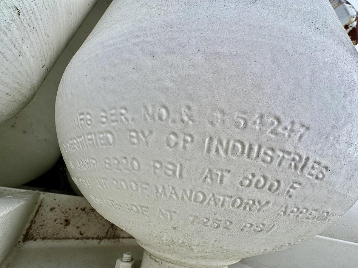 Used ASME High-Pressure Gas Storage Vessels  – 7250PSI / 500BAR & 1500 PSI / 1000 BAR, CP Industries