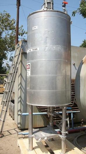 Used Tank, 300 Gallon, S/st, Jkt, Agit, 36" x 66", DB/FT, (2) #C741850