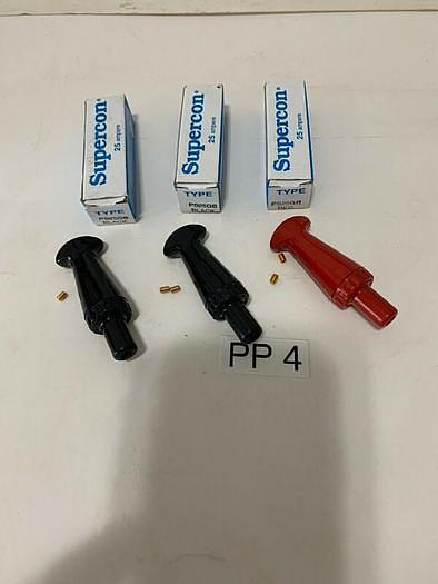 Supercon 25 ampere type Socket Plug PS25GB Black Lot Of 2 & PS25GR Red Lot Of 1