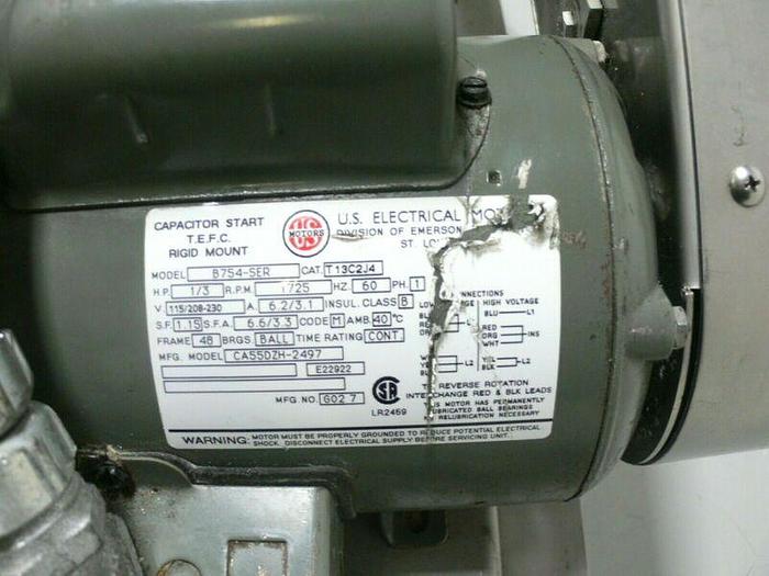 Used U.S. Electrical Motors Model 8754-SER w/ Ohio Gear Uniline 2000 B2175