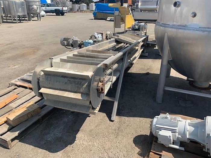 Used 16' Long x 24" Cleated Conveyor