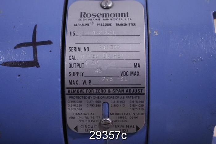 Used Rosemount 1151LL4E2B6CE Flange Mounted Liquid Level Transmitter #29357