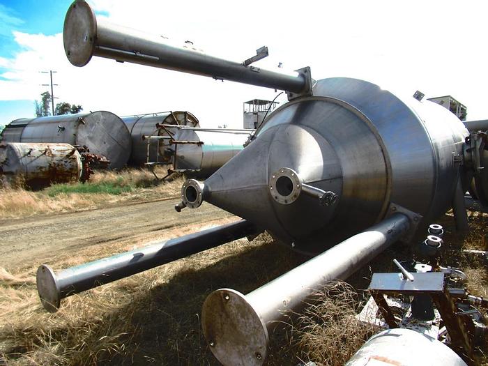 Used Silo, 600 CF, S/st, 8' x 11', Cone Btm, 72.5 PSI, #L742244