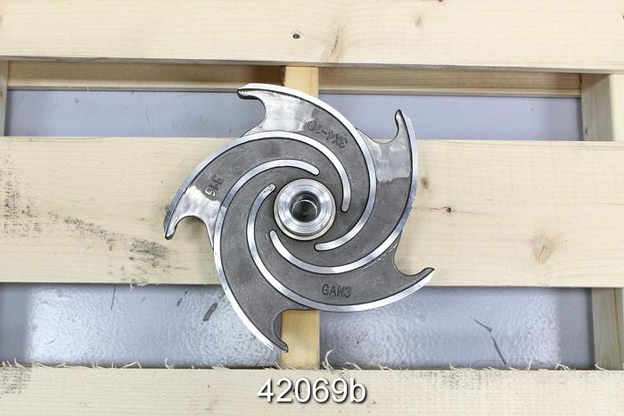 Used Goulds 3196 3x4x10 5-Vane 9.5" Diameter 316 Stainless Steel Impeller #42069