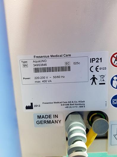 Used Fresenius AquaUNO Umkehrosmoseanlage mit Standard-Vorfilterträger