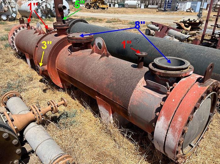 Used Heat Exchanger, Shell & Tube, 300 SF, Inconel, 50 PSI, Davis Fabrication #S744725