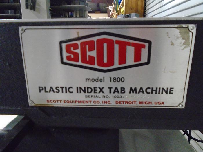 Used Scott 1800  Mylar Index Tab  Machine, Video
