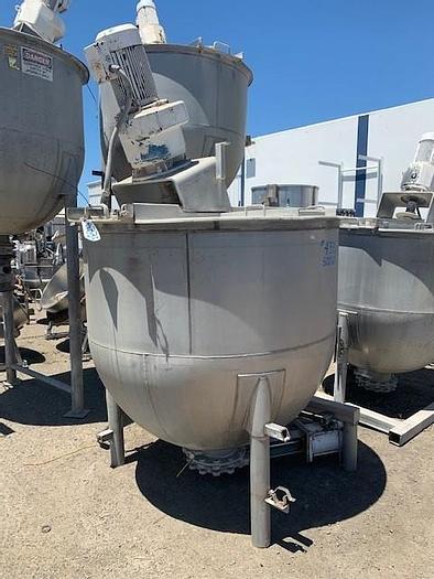 Used 500 Gallon Lee Stainless Steel Mixing Kettle Model 500 A7S
