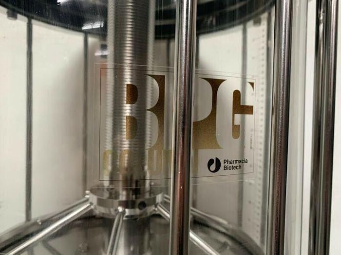 Used Pharmacia Biotech BPG 450/500 Glass Chromatography Column on Casters