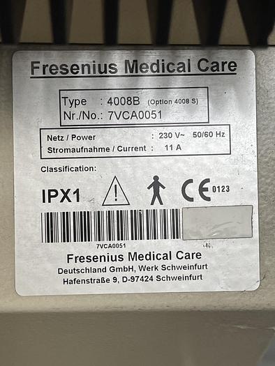 Used Fresenius 4008B (Option 4008 S) Dialysegerät