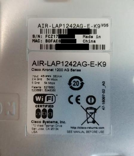 Cisco AIR-LAP1242AG-E-K9