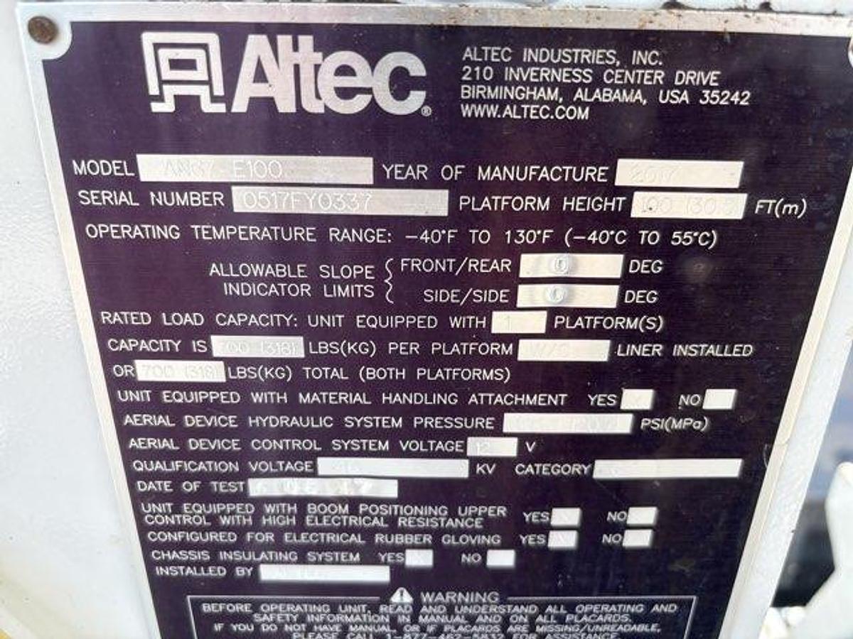 Used 2018 ALTEC AN67-E100-MH