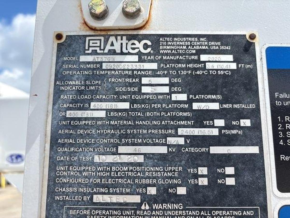 Used 2021 ALTEC AT37-GW