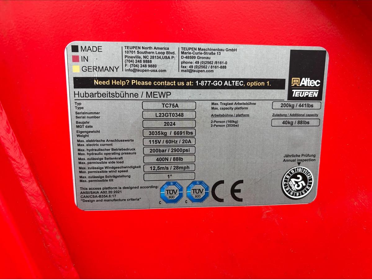 Used 2024 TEUPEN TC75A