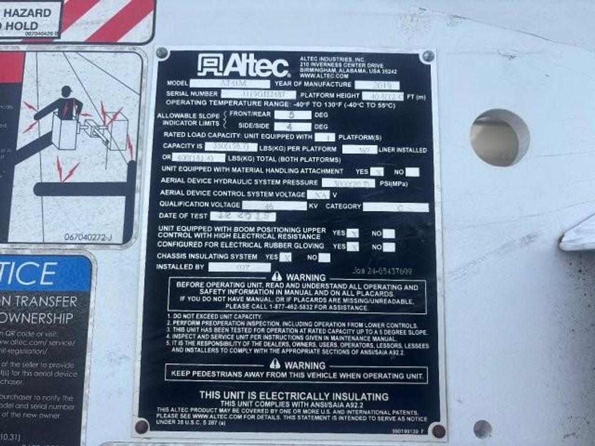 Used 2019 ALTEC AT41M