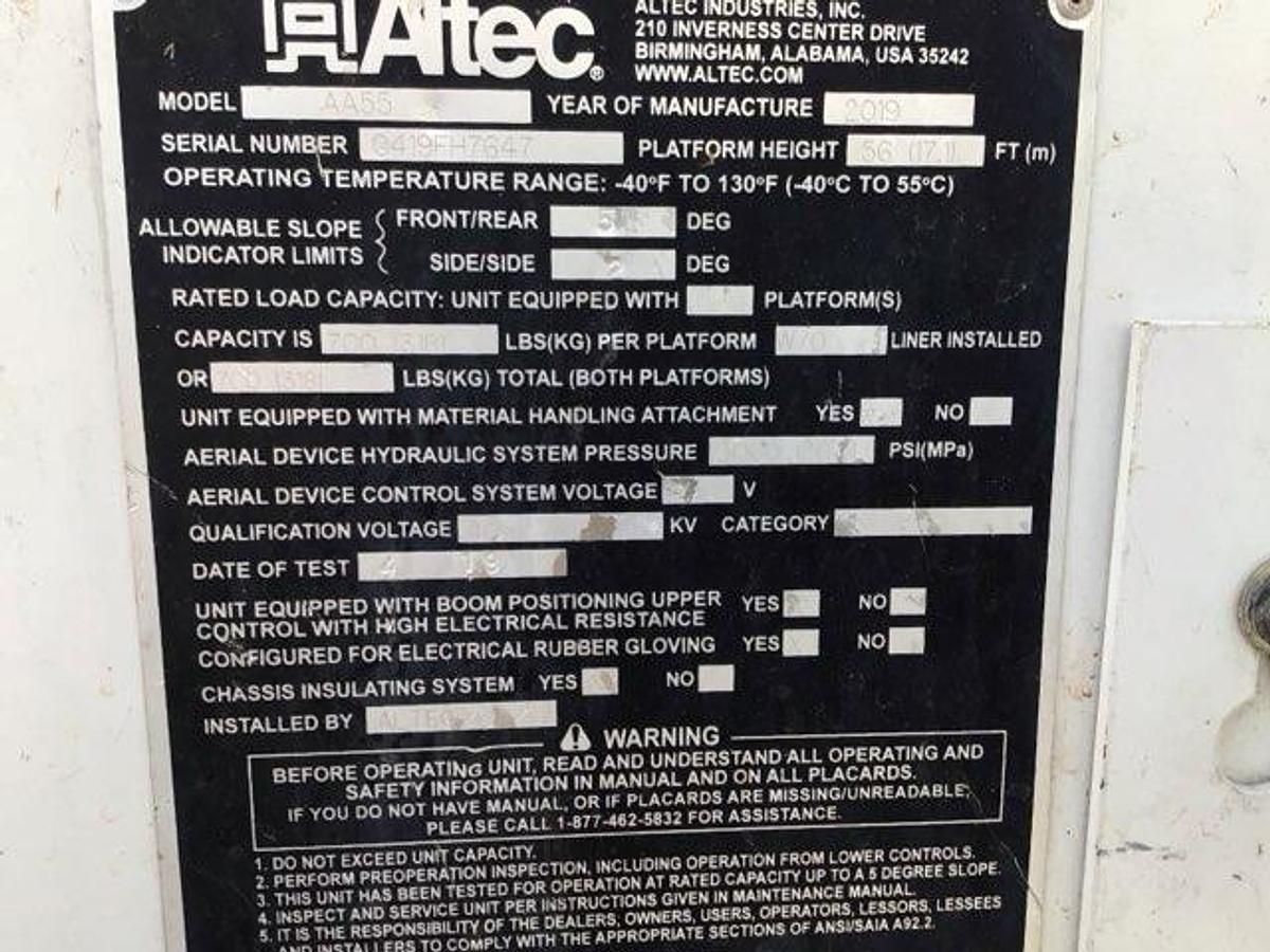 Used 2020 ALTEC AA55-MH