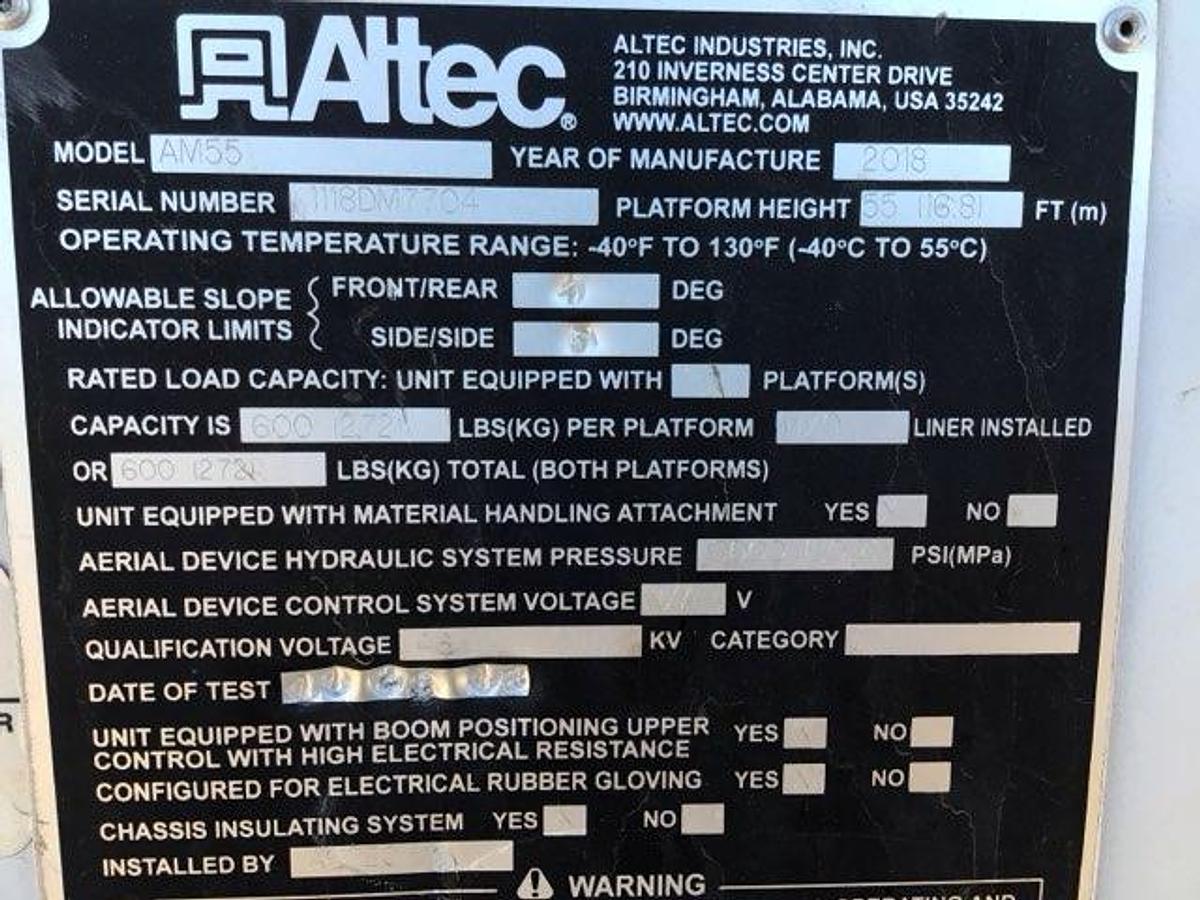 Used 2019 ALTEC AM55-MH