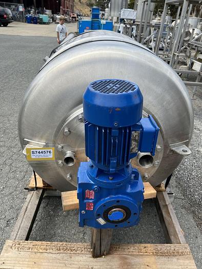Used Tank, 132 Gallon, 500 Liter, S/St, Jkt, Agit, Cone Bottom #S744576