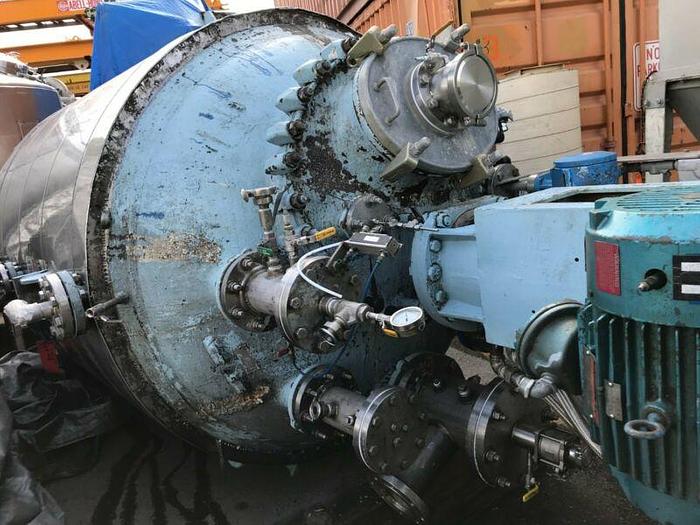 Used Pfaudler 1000 Gallon Glass Lined Jacketed Reactor 100 PSI / FV Internal & Jacket