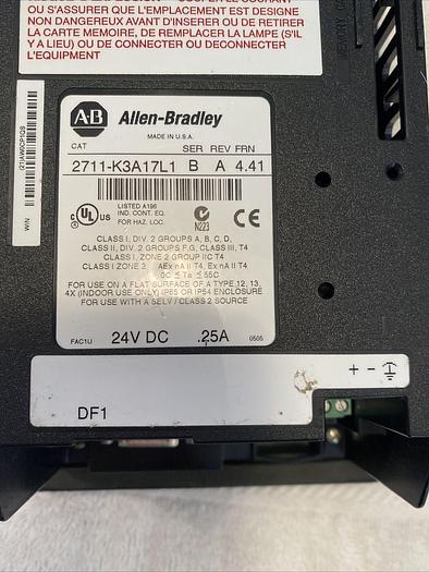 Used Allen Bradley Panelview 2711-K3A17L1 Series B Rev: A Frn 4.41