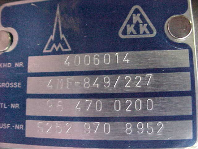 Used KKK 4MF-849/227