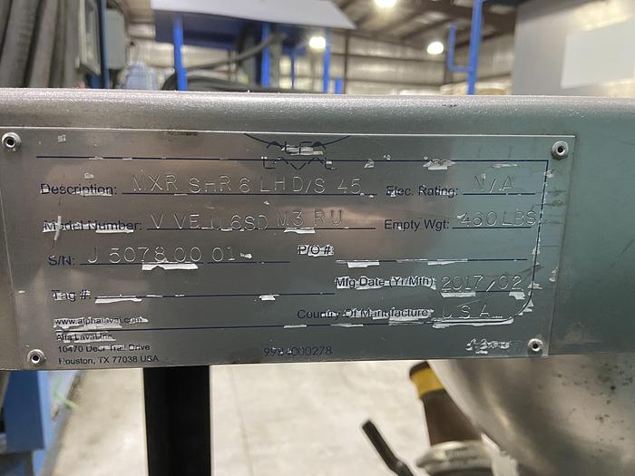 Used Alfa Laval 6" Hopper