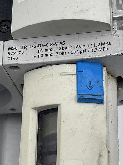 Used Festo MS6-EM1-1/2-S, MS6-LFR-1/2-D6-C-R-V-AS
