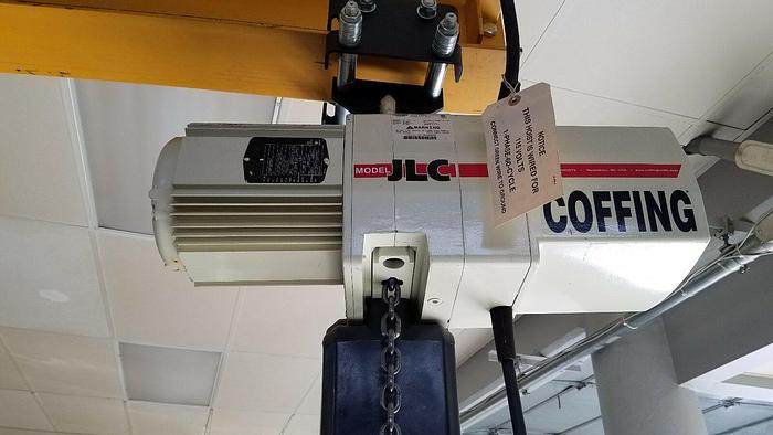 Used 10' x 1/2 Ton Jib Crane Swing Arm Boom with Electric Hoist