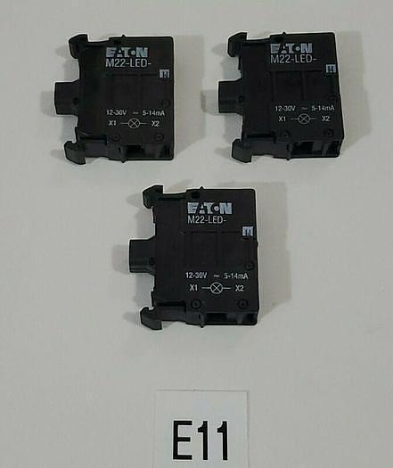 *NEW* LOT OF 3 EATON M22-LED-W WHITE LED UNIT IEC 60947-5-1 + WARRANTY!