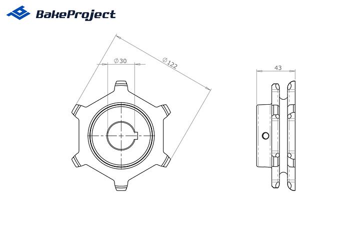 Capway Drive sprocket CW belt 6T 30 mm