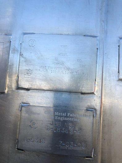Used Paul Mueller 4000 Liter SS Jacketed Reactor w/ Agitator 50 PSI FV &100 PSI