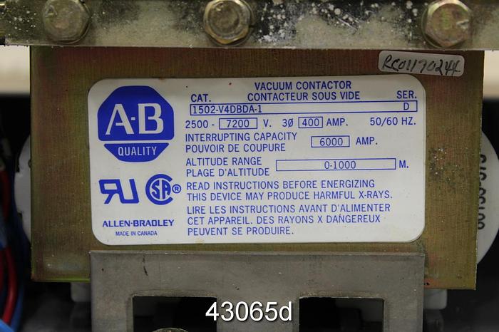 Unused Allen Bradley 1502-V4CBD1 Vacuum Contractor #43065