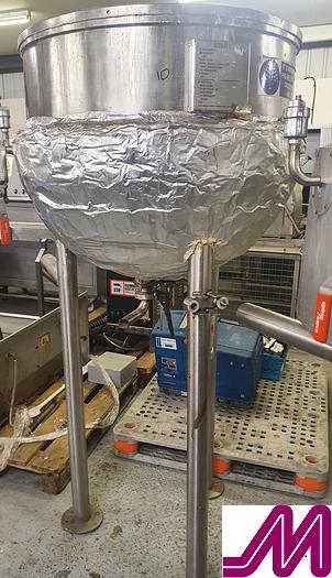 Used Bibby 400 Litre Stainless Steel Jacketed Hemispherical Pan