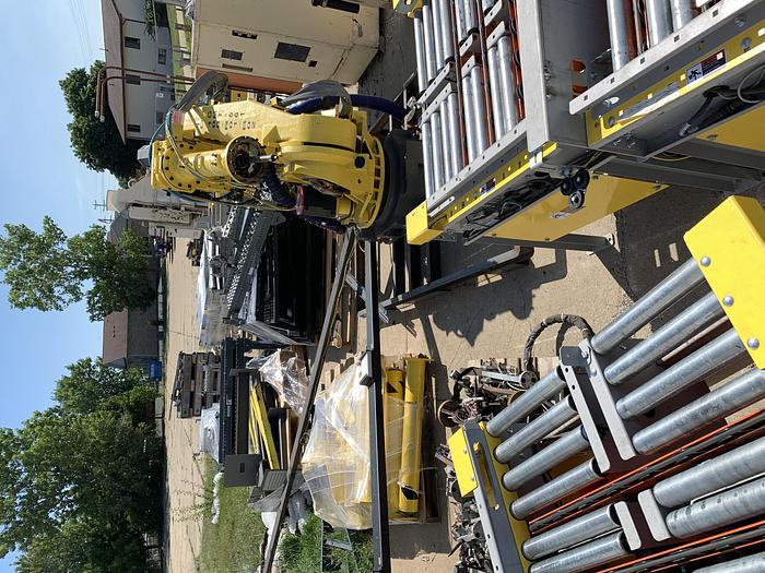 Used CONVEYOR SECTIONS, BALL, ROLLER, POWERED PLC CONTROLLED TRANSFER CONVEYOR,  SAFTEY FENCING