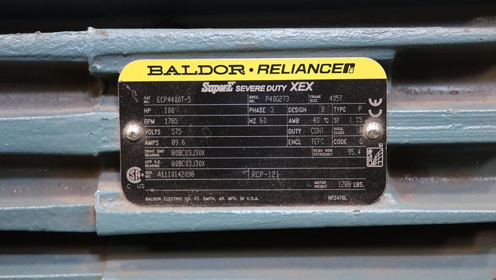 Used Baldor 100 HP A/C Motor #44425