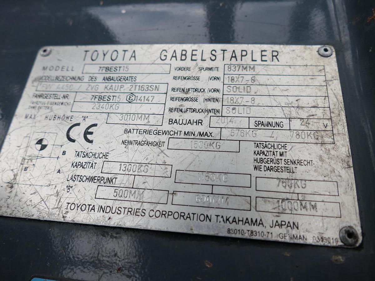 Gebraucht Toyota 7FBEST 15 3-Rad DUPLEX HUBHÖHE 3m